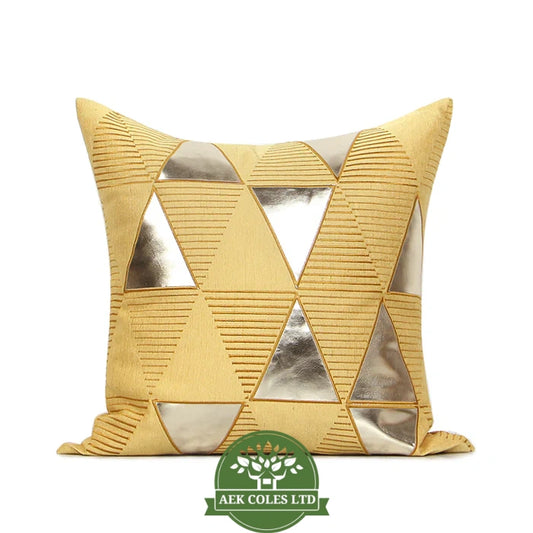Modern Yellow and Gold Throw Cushion