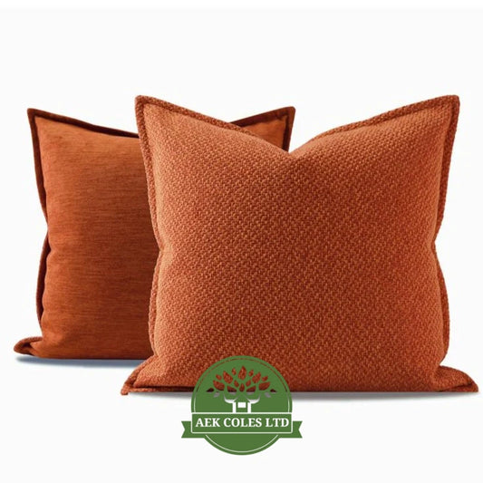 Woven Burnt Orange Throw Cushion